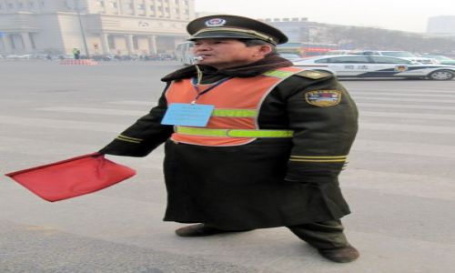 Zdjęcie CHINY / X`ian / ulica / Na skrzyżowaniu